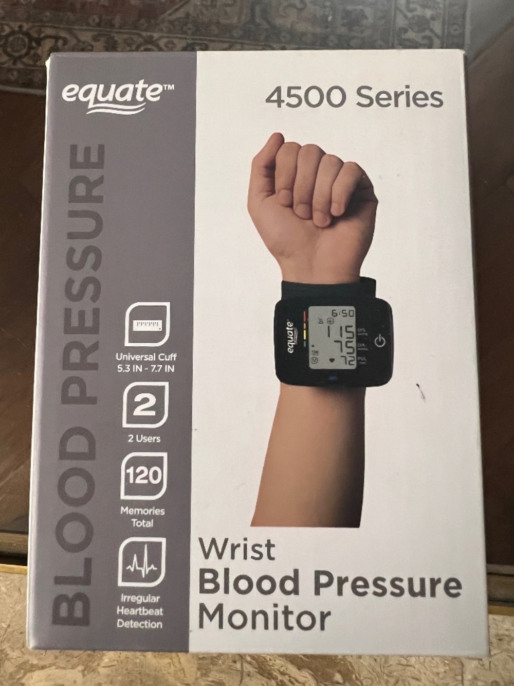 Wrist Blood Pressure Monitor, Equate 4500 Series - New In Box